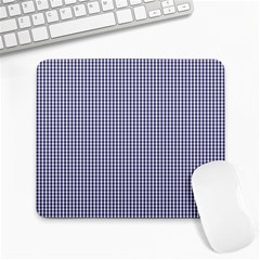 Usa Flag Blue And White Gingham Checked Large Mousepads by PodArtist