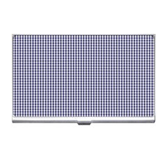 Usa Flag Blue And White Gingham Checked Business Card Holders by PodArtist