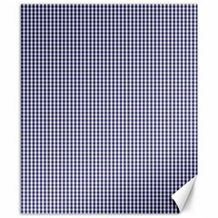 Usa Flag Blue And White Gingham Checked Canvas 8  X 10  by PodArtist