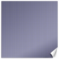 Usa Flag Blue And White Gingham Checked Canvas 12  X 12   by PodArtist