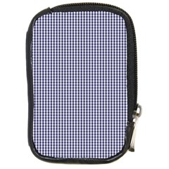 Usa Flag Blue And White Gingham Checked Compact Camera Cases by PodArtist