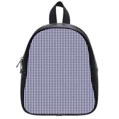 Usa Flag Blue And White Gingham Checked School Bag (small) by PodArtist