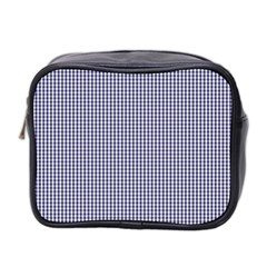 Usa Flag Blue And White Gingham Checked Mini Toiletries Bag 2-side by PodArtist