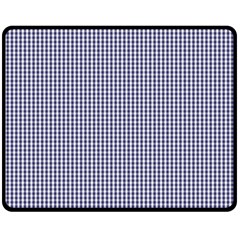 Usa Flag Blue And White Gingham Checked Fleece Blanket (medium)  by PodArtist