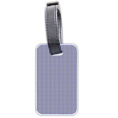 Usa Flag Blue And White Gingham Checked Luggage Tags (two Sides) by PodArtist