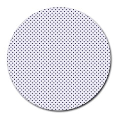 Usa Flag Blue Stars On White Round Mousepads by PodArtist