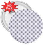 USA Flag Blue Stars on White 3  Buttons (100 pack)  Front