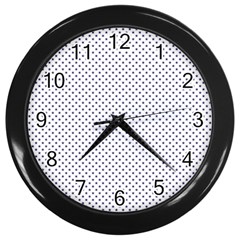 Usa Flag Blue Stars On White Wall Clocks (black) by PodArtist