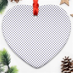 Usa Flag Blue Stars On White Heart Ornament (two Sides) by PodArtist