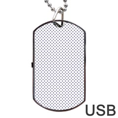 Usa Flag Blue Stars On White Dog Tag Usb Flash (two Sides) by PodArtist