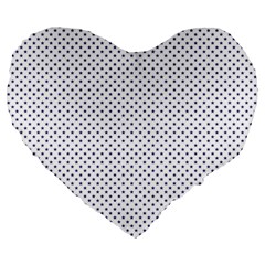 Usa Flag Blue Stars On White Large 19  Premium Flano Heart Shape Cushions by PodArtist