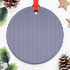 Usa Flag Blue And White Stripes Ornament (round) by PodArtist