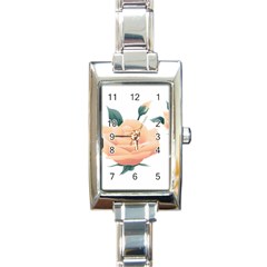 Rose Flower Nature Floral Summer Rectangle Italian Charm Watch