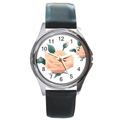 Rose Flower Nature Floral Summer Round Metal Watch