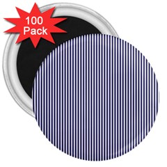 Usa Flag Blue And White Stripes 3  Magnets (100 Pack) by PodArtist