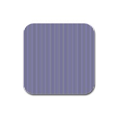 Usa Flag Blue And White Stripes Rubber Square Coaster (4 Pack)  by PodArtist