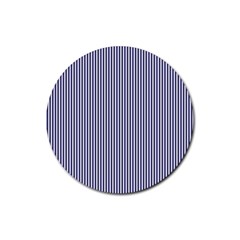 Usa Flag Blue And White Stripes Rubber Coaster (round)  by PodArtist