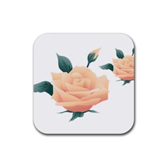 Rose Flower Nature Floral Summer Rubber Coaster (square) 