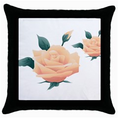 Rose Flower Nature Floral Summer Throw Pillow Case (black)