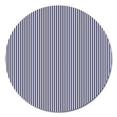 Usa Flag Blue And White Stripes Magnet 5  (round) by PodArtist