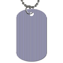 Usa Flag Blue And White Stripes Dog Tag (one Side) by PodArtist