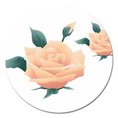 Rose Flower Nature Floral Summer Magnet 5  (round)