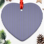 USA Flag Blue and White Stripes Heart Ornament (Two Sides) Front