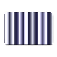 Usa Flag Blue And White Stripes Small Doormat  by PodArtist