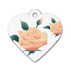 Rose Flower Nature Floral Summer Dog Tag Heart (two Sides)