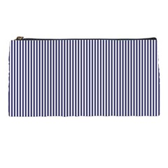 Usa Flag Blue And White Stripes Pencil Cases by PodArtist