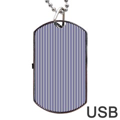 Usa Flag Blue And White Stripes Dog Tag Usb Flash (two Sides) by PodArtist