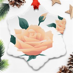 Rose Flower Nature Floral Summer Snowflake Ornament (two Sides) by Sapixe