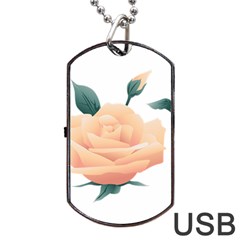 Rose Flower Nature Floral Summer Dog Tag Usb Flash (one Side) by Sapixe