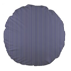 Usa Flag Blue And White Stripes Large 18  Premium Flano Round Cushions by PodArtist