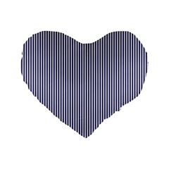 Usa Flag Blue And White Stripes Standard 16  Premium Flano Heart Shape Cushions by PodArtist