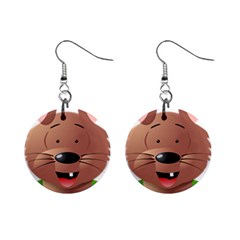 Mole Animal Cartoon Vector Art Mini Button Earrings by Sapixe