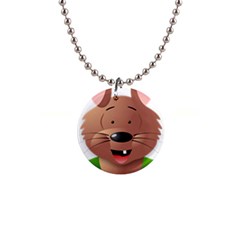 Mole Animal Cartoon Vector Art Button Necklaces by Sapixe