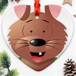 Mole Animal Cartoon Vector Art Heart Ornament (Two Sides) Front