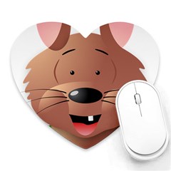 Mole Animal Cartoon Vector Art Heart Mousepads by Sapixe