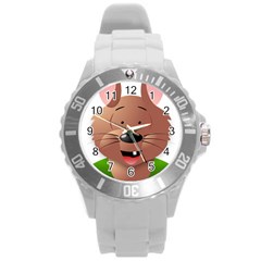 Mole Animal Cartoon Vector Art Round Plastic Sport Watch (l) by Sapixe