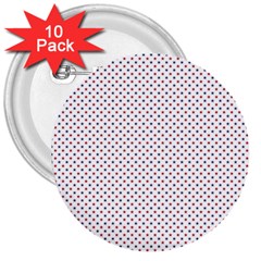 Usa Flag Red And Flag Blue Stars 3  Buttons (10 Pack)  by PodArtist