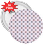 USA Flag Red and Flag Blue Stars 3  Buttons (10 pack)  Front