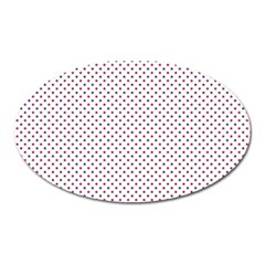 Usa Flag Red And Flag Blue Stars Oval Magnet by PodArtist