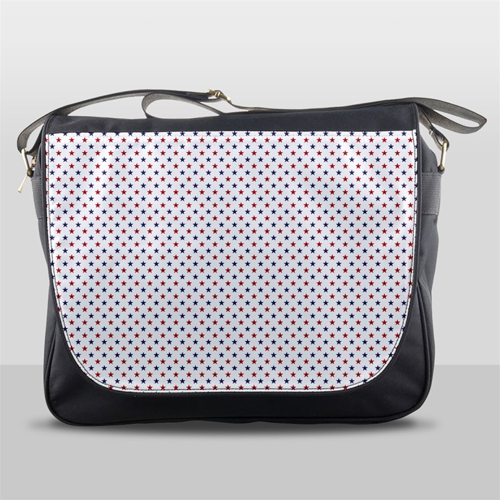 USA Flag Red and Flag Blue Stars Messenger Bags