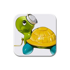 Turtle Sea Turtle Leatherback Turtle Rubber Square Coaster (4 Pack)  by Sapixe