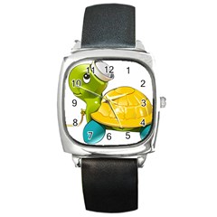 Turtle Sea Turtle Leatherback Turtle Square Metal Watch by Sapixe