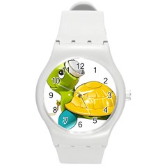 Turtle Sea Turtle Leatherback Turtle Round Plastic Sport Watch (m) by Sapixe