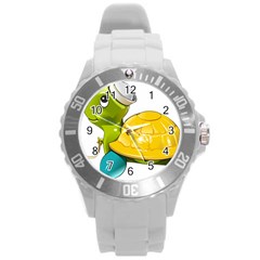 Turtle Sea Turtle Leatherback Turtle Round Plastic Sport Watch (l) by Sapixe