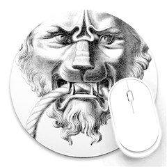 Steampunk Steam Punk Lion Door Round Mousepads by Sapixe