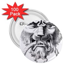 Steampunk Steam Punk Lion Door 2 25  Buttons (100 Pack)  by Sapixe